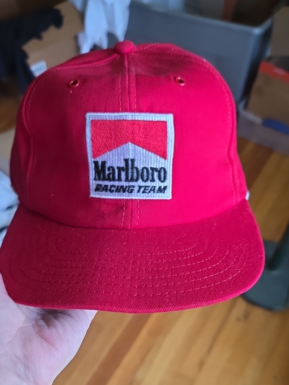 Marlboro Red Baseball Cap with Embroidered Badge